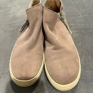 Womens Tan Suede High-Top Shoes